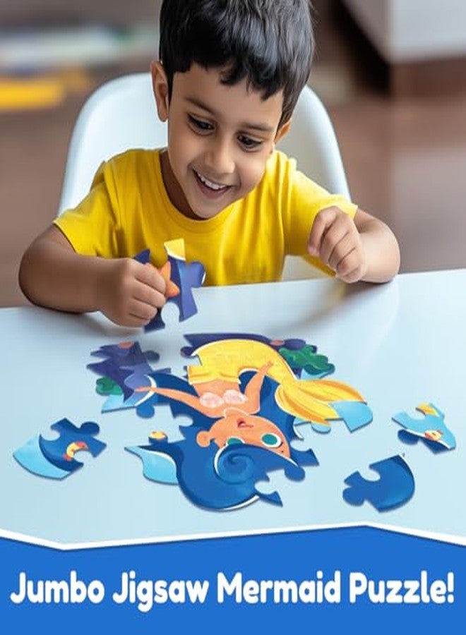 Bloomingo Puzzle Kit - My First Jigsaw Puzzle - Unicorn & The Friendly Fairy - Jigsaw Puzzle for Kids (2-4 Years) 20+ Jigsaw Pieces (Mermaid) - Image 4
